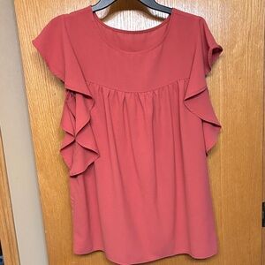 5 for $25 Women's Ruffled Sleeve Top - Pink